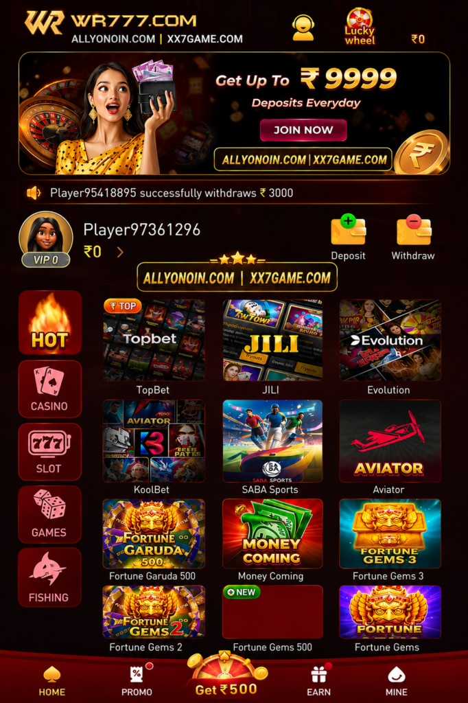 WR777 APK download Online Games get bonus ₹500